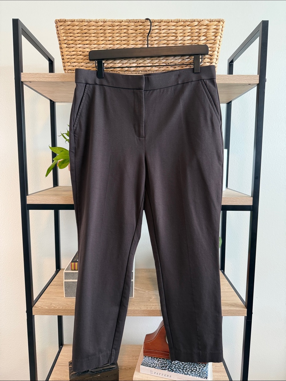 Banana Republic High-Rise Brown Ponte Knit Ankle Career Dress Pant Trouser, 12